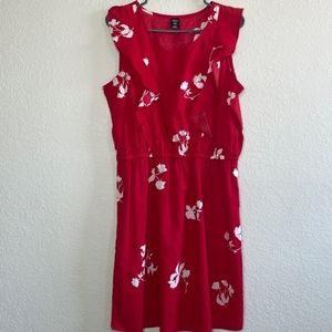City Streets | Ruffle Red Floral Mini Dress
